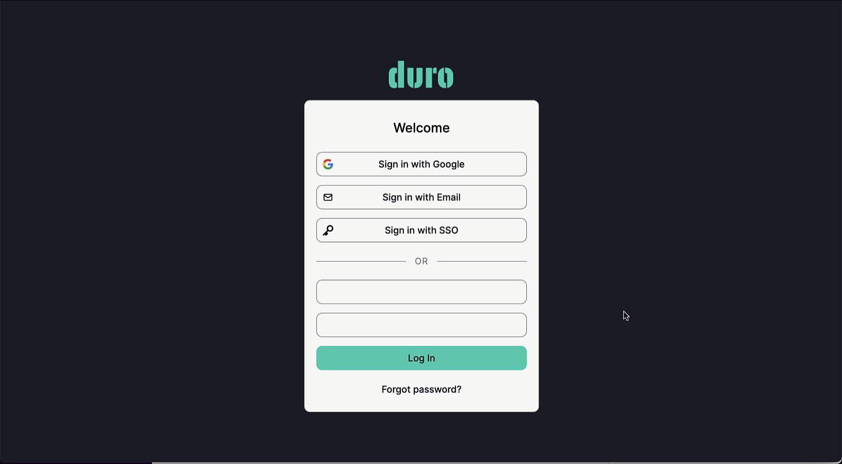 Login Methods Duro Labs